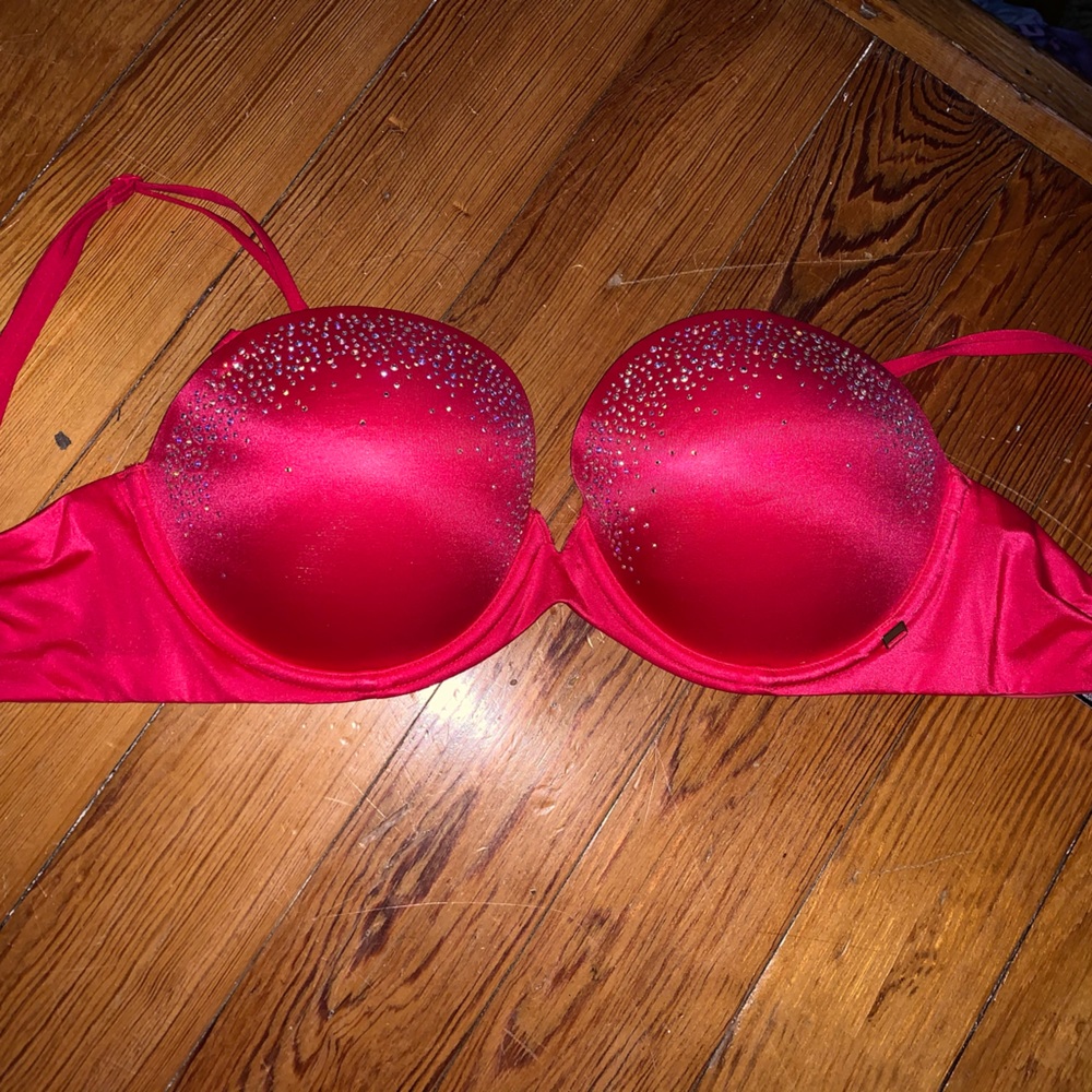 Brand new never worn red rhinestone bra
